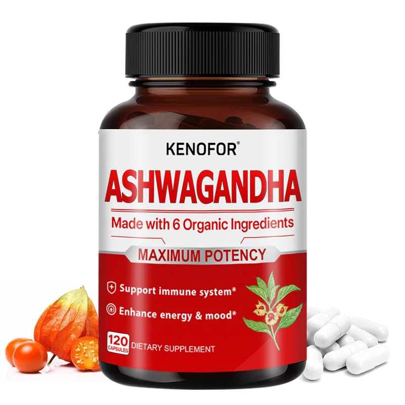 

Organic Ashwagandha Capsules - with St. John's Wort - Increases Strength, Focus, Mood, Sleep, Energy, Immune Support Supplement