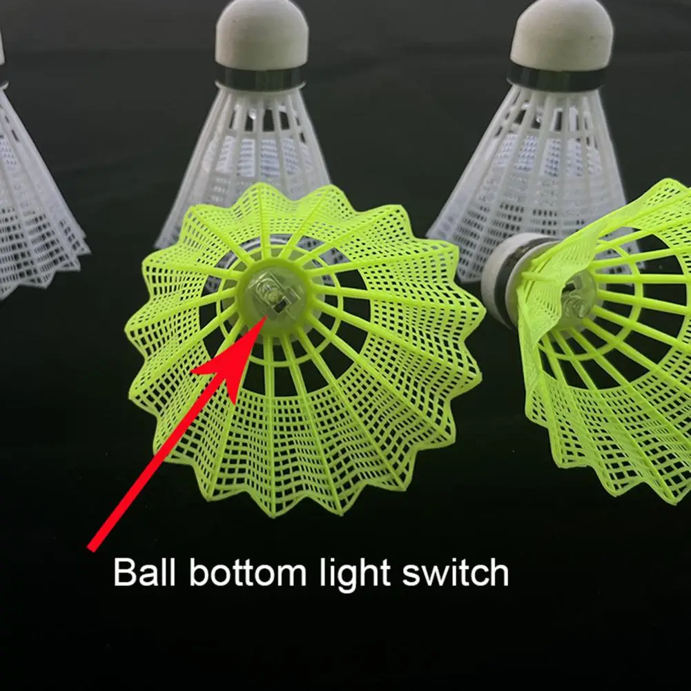 Badminton Ball Badminton Shuttlecock 6Pcs/Set Luminous Badminton Balls LED Foamed Plastic Colorful Light-up Shuttlecocks Children Set