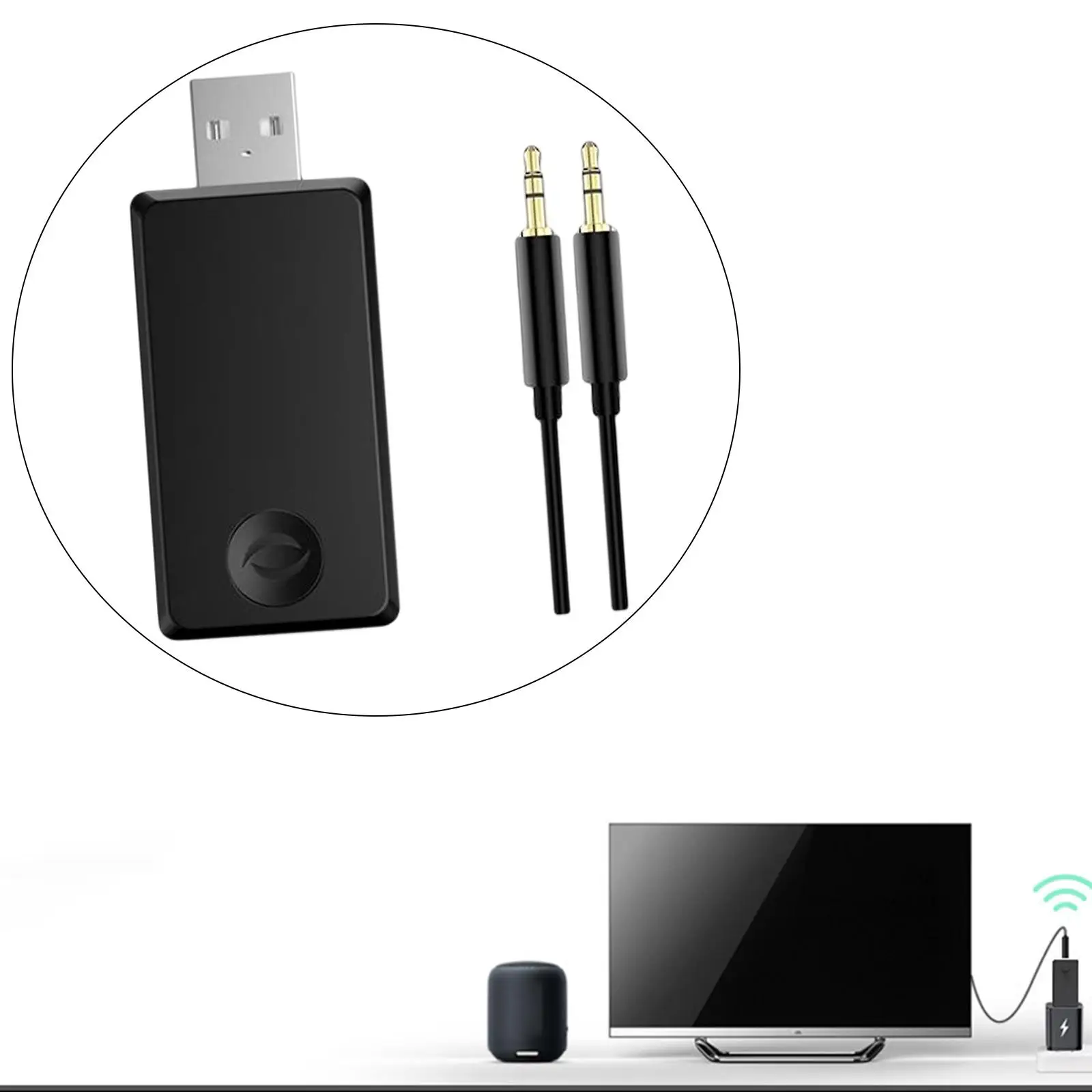 Transmisor Bluetooth para TV, adaptador sin controlador Plug and Play,  transmisor de Audio Bluetooth 5,1 para MP3/MP4, portátil y TV - AliExpress