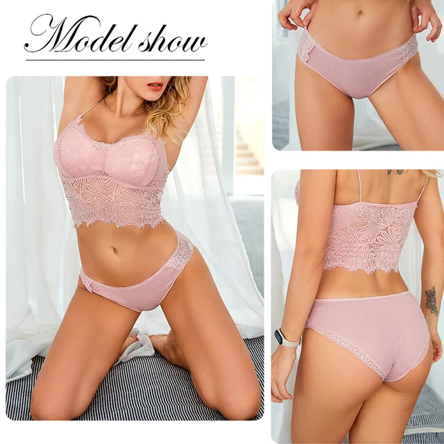3Pcs/set Women's Cotton Panties M-2XL Women Patchwork Lace Underwear Sexy Low Waist Briefs Ladies Comfortable Underpants 2022 2