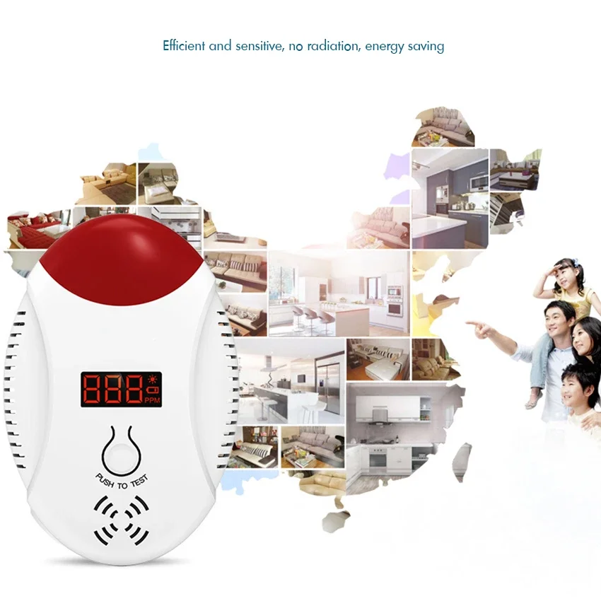 Carbon Monoxide Detector Alarm 120db LCD Digital Display CO Alarm Detector for Travel Home Bedroom and Kitchen, Battery Operated