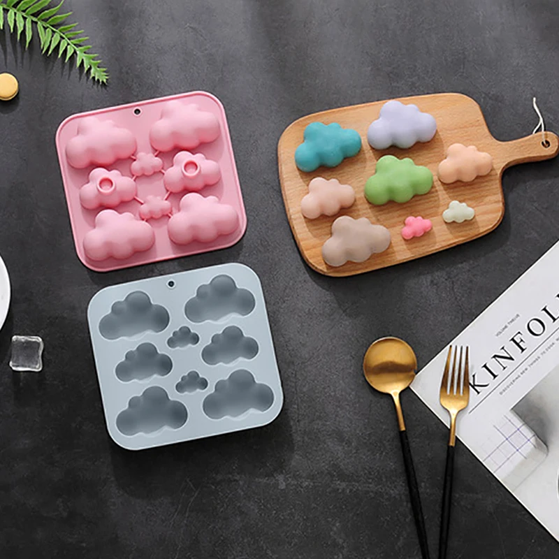 1Pc 8Cavities Cartoon Cloud Silicone Mold DIY Candle Resin Plaster Making Set Chocolate Biscuit Cake Ice Mould Home Decor Gift