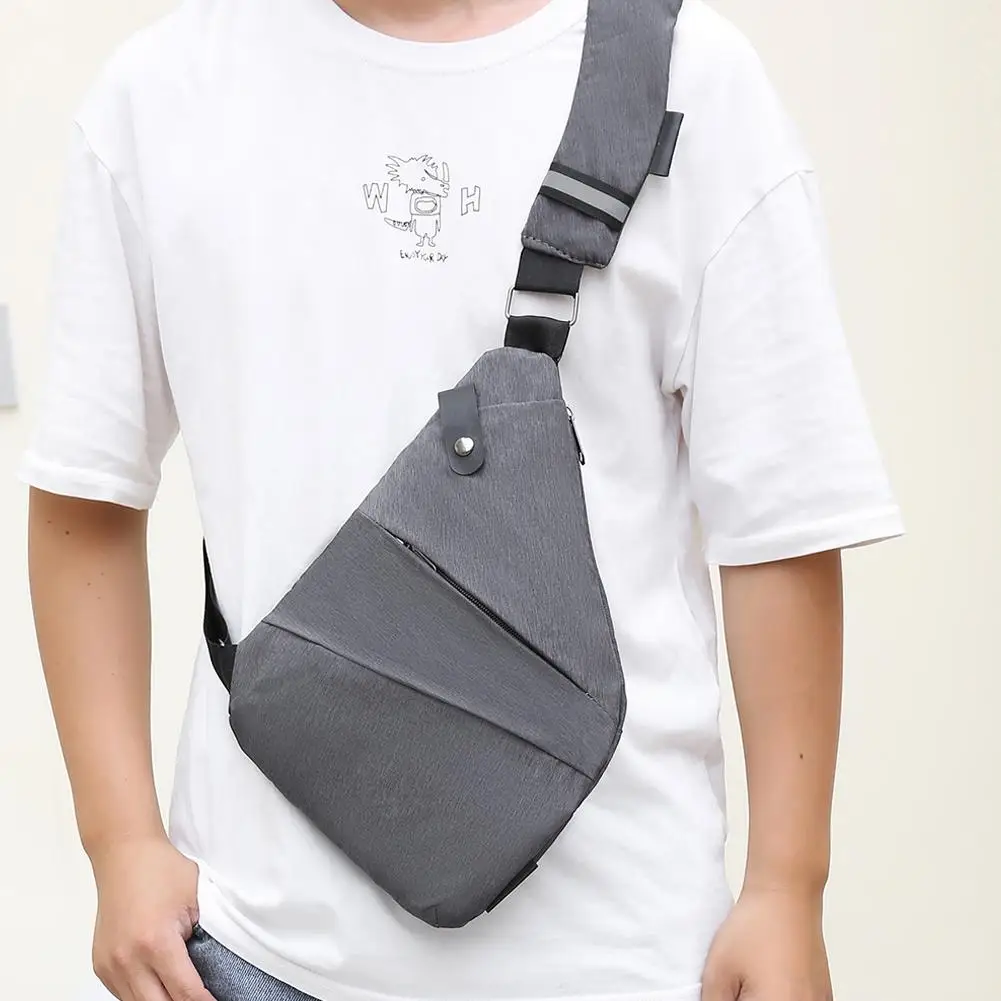 Travel bags Leisure bag Fashion Men's Chest Pack Shoulder Bag Messenger Sling Bag Crossbody Black Outdoor Anti-theft Travel
