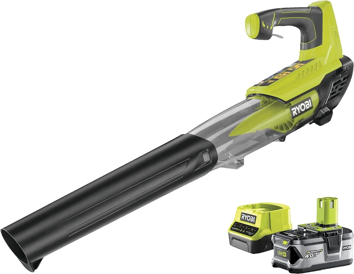 

RYOBI ONE+ 100 MPH 280 CFM Variable-Speed 18-Volt Lithium-Ion Cordless Jet Fan Leaf Blower 4Ah Battery and Charger Included