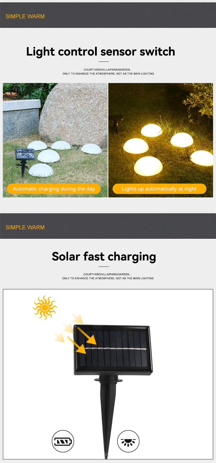 solar fence post lights LED Solar Lawn Yard Led Solar Lights 5 in 1 Hemisphere Solar Garden Light Waterproof Outdoor For PathWay Villa Ground Landscape solar lights outdoor