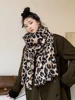 Elegant Imitation Cashmere Women Retro Leopard Print Winter Double Sided Scarf Warm Lady Female Thick Blanket Long Wrap Shawl 4