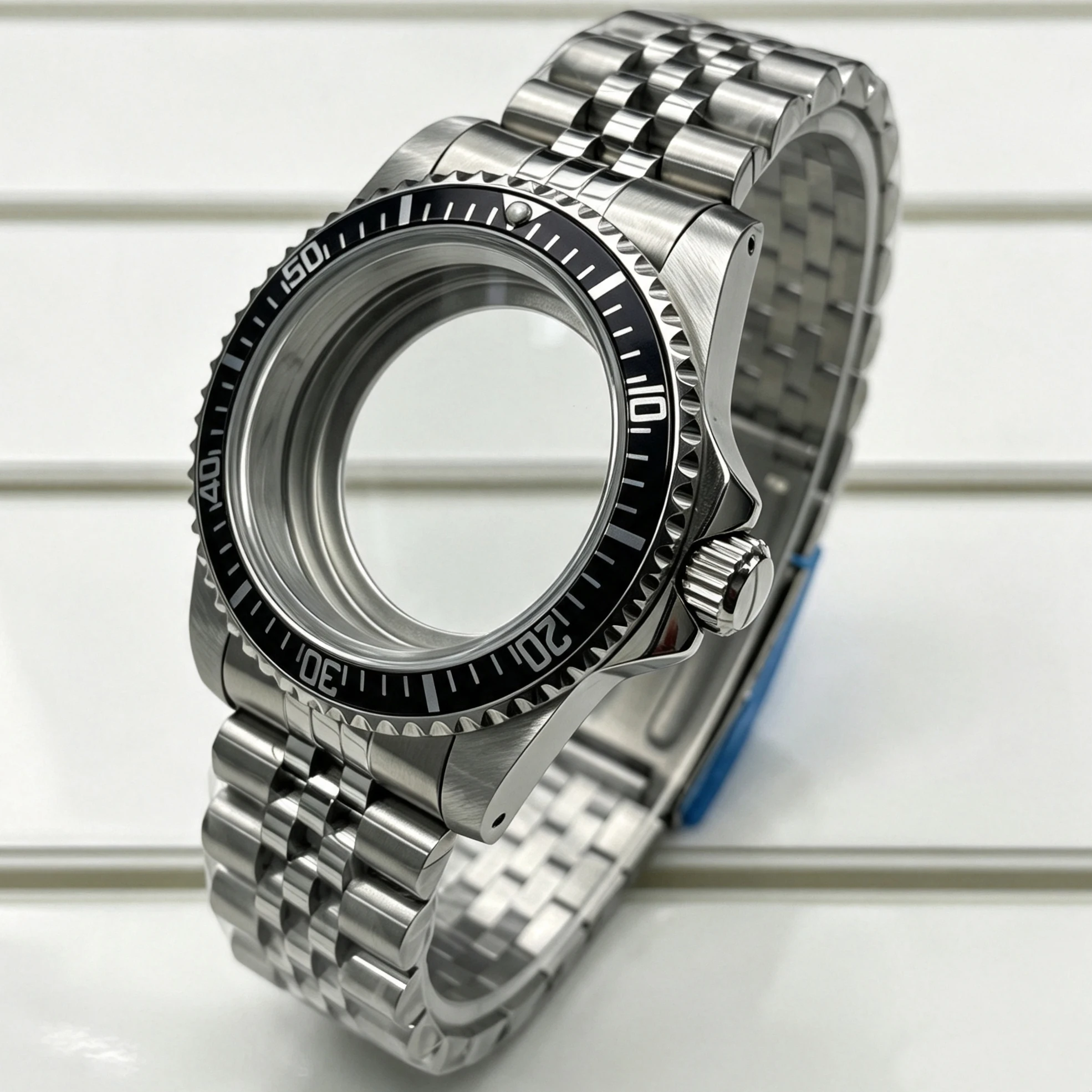 Premium 39.5mm Stainless Steel Watch Case with Sapphire Glass
