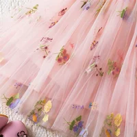 Summer Girls' Princess Party Birthday Dress Sweet Baby Girls Dress Back Bow Wings Fairy Strap Embroidered Butterfly Mesh Dress 6