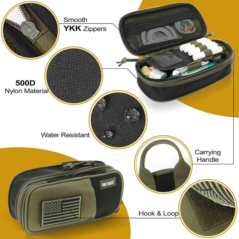 OneTigris Pencil Case- Pencil Pouch for Boys Girls School Office Supplies Stationery Large Capacity Zipper Pencil Bag Organizer