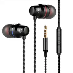 Metal Earphones High Quality Bass Noise Reduction Headphones In Ear Sport Earband With Microphone Formobile Phone