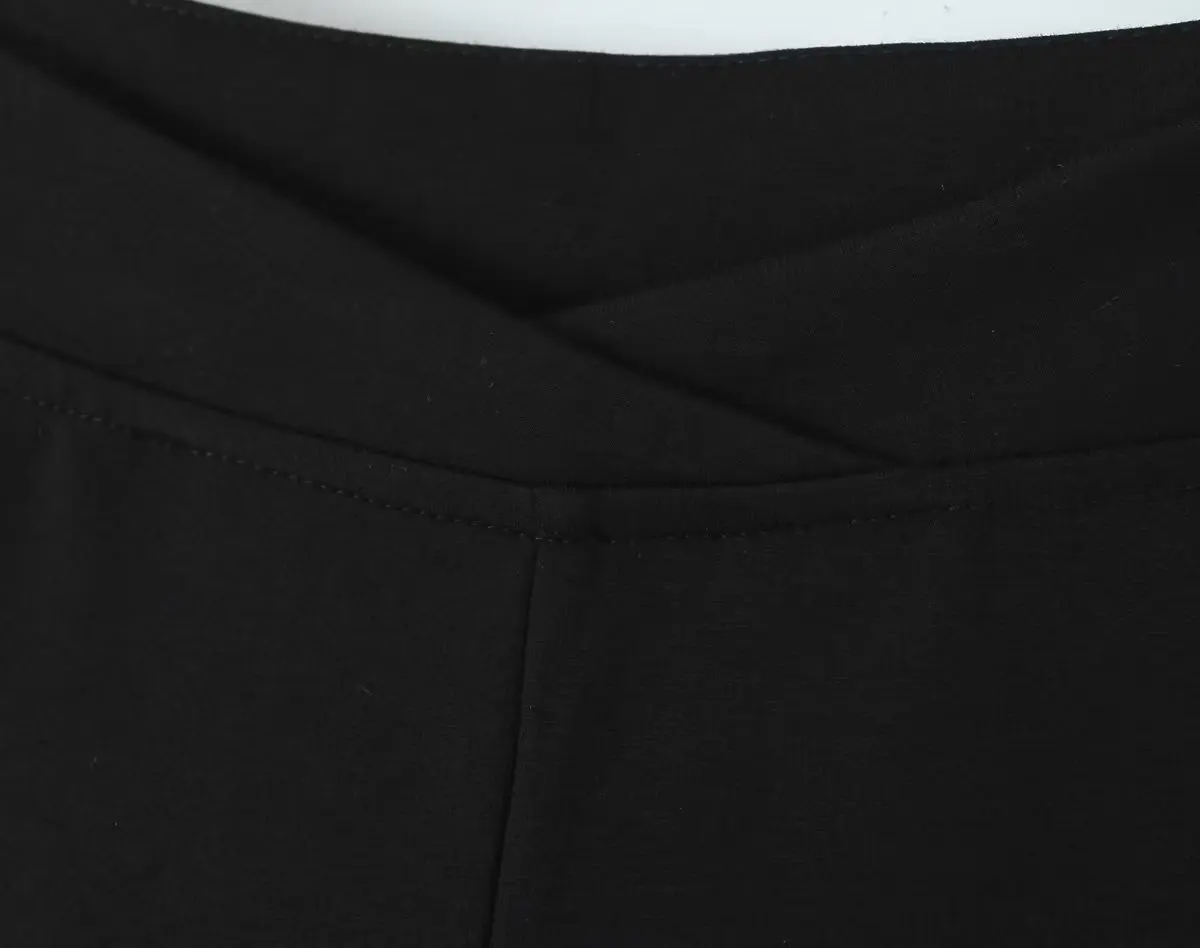 Withered High Street V-neck Black Leggings Fashion Blogger Yoga Sports Casual Pants Women