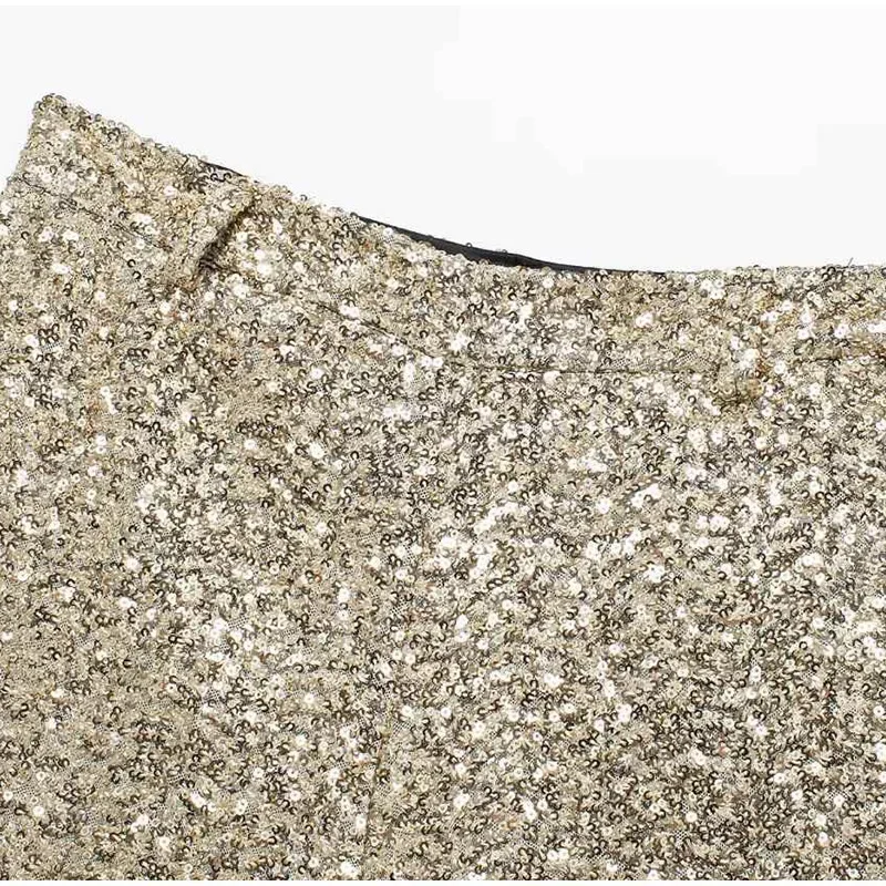 Y2K Sequin High Waist Shorts Women Fashion Lady Solid Shiny All-matching Short Pant 2025 Spring Summer Female Glitter Streetwear