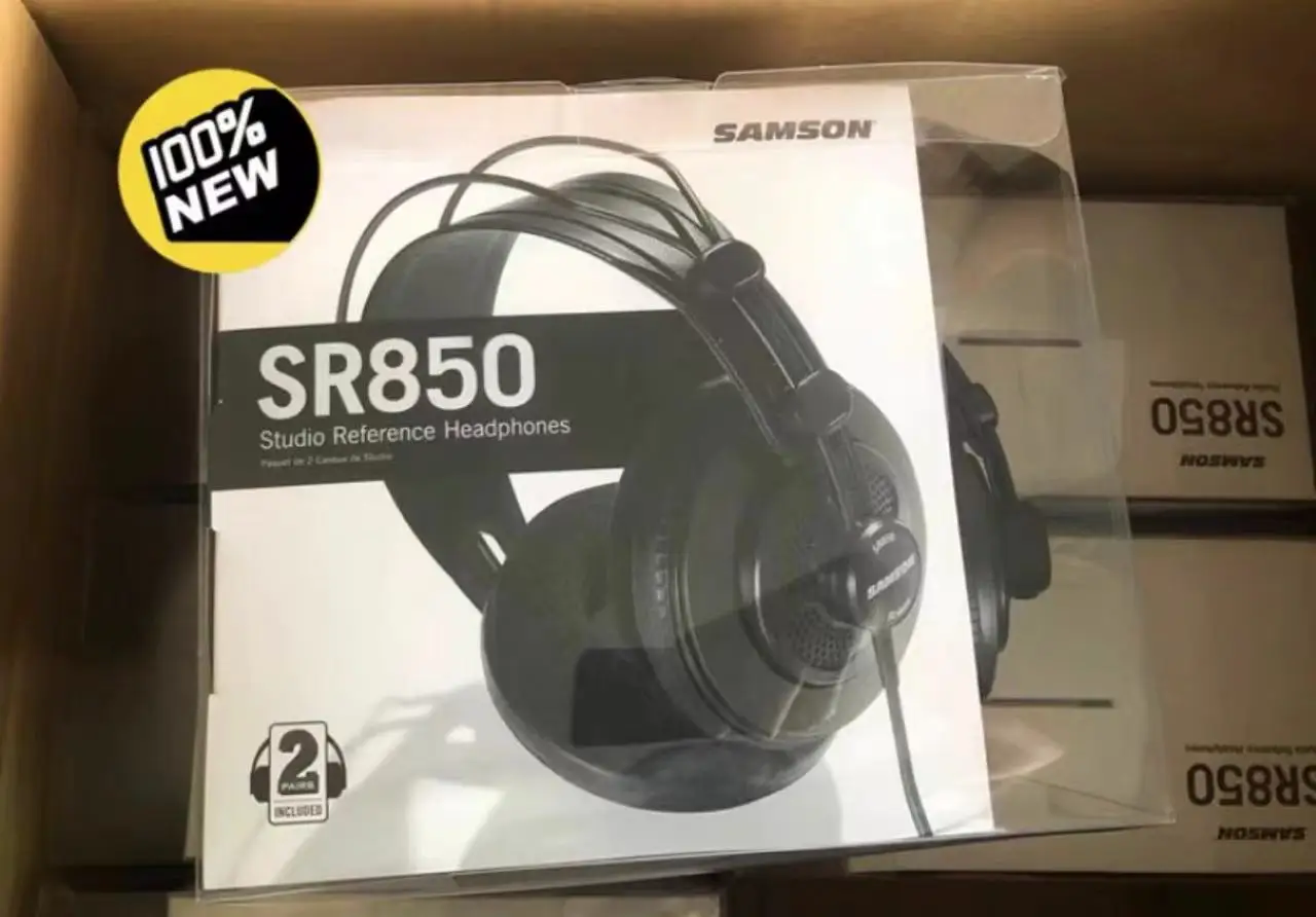 

Original Samson SR850 monitoring headset with velour earpads semi-open-monitor headphone for studio,PC recording karaoke game