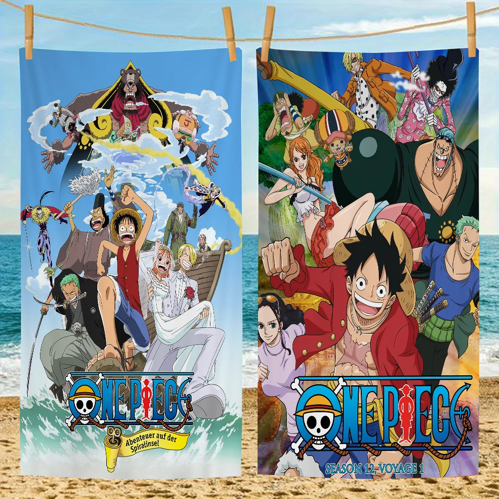 Hot Japanese Anime Ones- P-Pieces Beach Towel Colorful Bath Towels for Girl Microfiber Quick Dry Custom Sand Free Beach Gym Pool