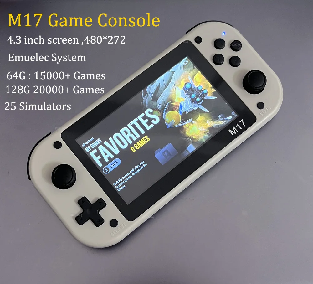 

M17 Handheld Game Console 64G 128G Portable Retro Video Game 15000+ Games 4.3 Inch Screen Emuelec Emulator Gaming Consola