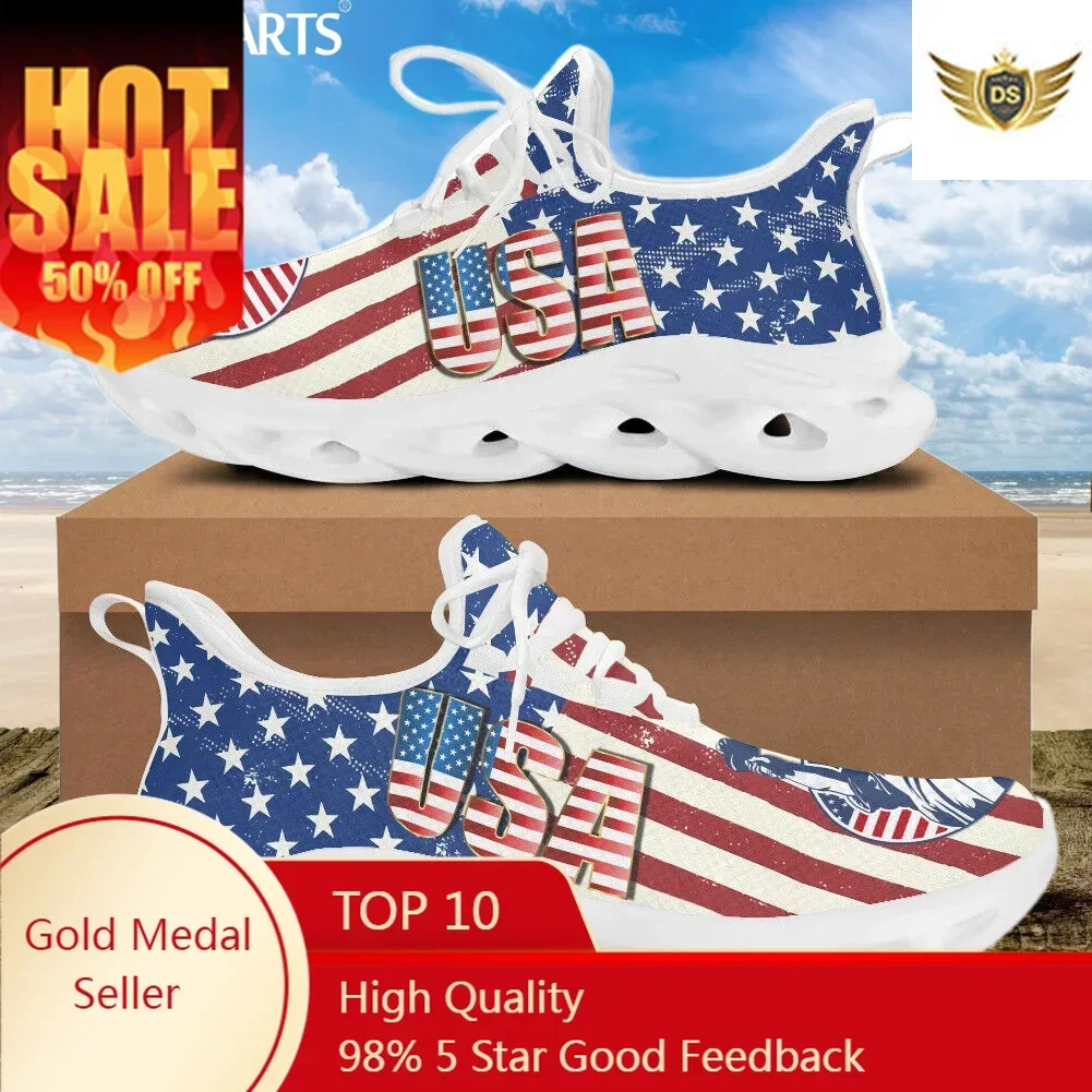 7.4 American Flag Statue Of Liberty Print Flat Shoes For Women Cool Sneaker For Female Spring Summer Woman Footwear