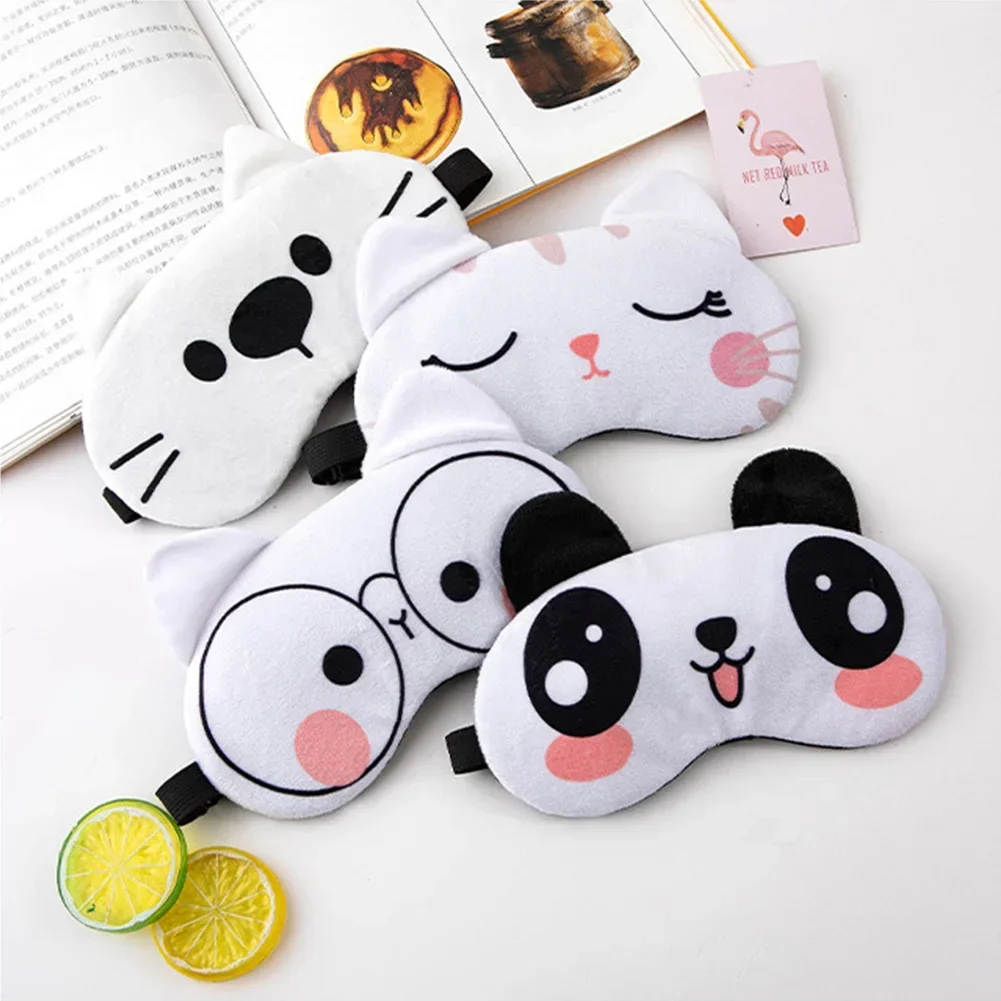 1pc Sleeping Mask Sleeping Blindfold Soft Plush Eye Masks Cute Cat Eye Cover Plush Mask Eyepatch Nap Health Eye Cover 6
