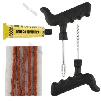 شرائط مطاطية للسيارة طقم أدوات إصلاح الإطارات مع أنبوبي ، ثقب الإطارات ، مجموعة قابس Studding ، دراجة نارية ، شاحنة ، فراغ - Image 3