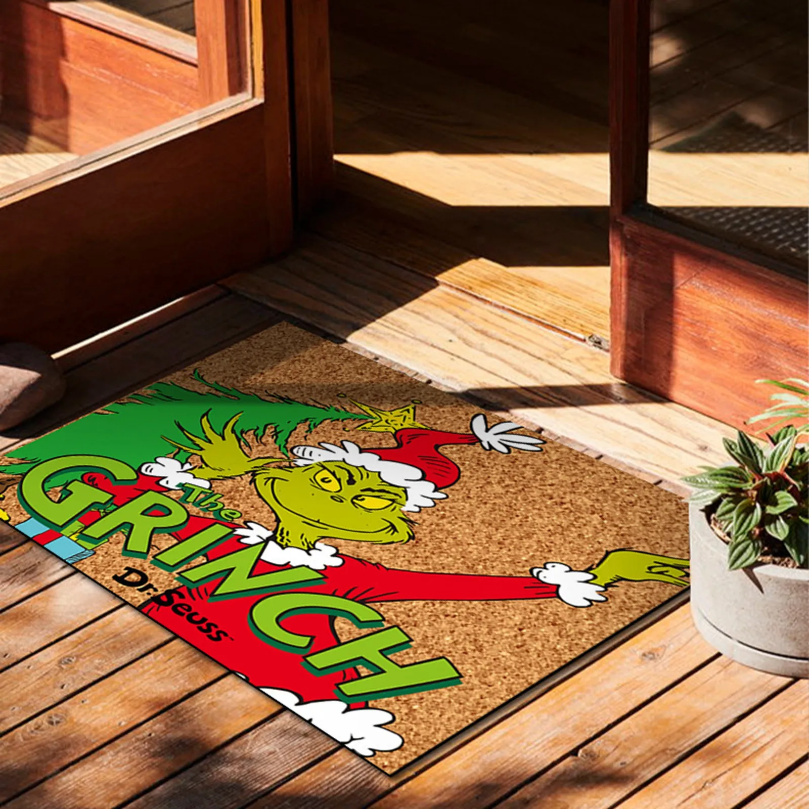 Christmas Door Mat Outdoor Welcome Mat Front Door Entryway Christmas Carpet Funny Mats Anti-Slip Rug Decorations