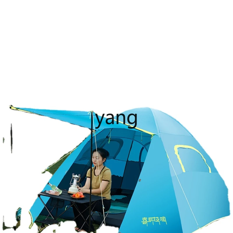 

Yjq Tent Outdoor Portable Folding Camping Equipment Supplies Full Set Outdoor Family 3-4 People Picnic Tent