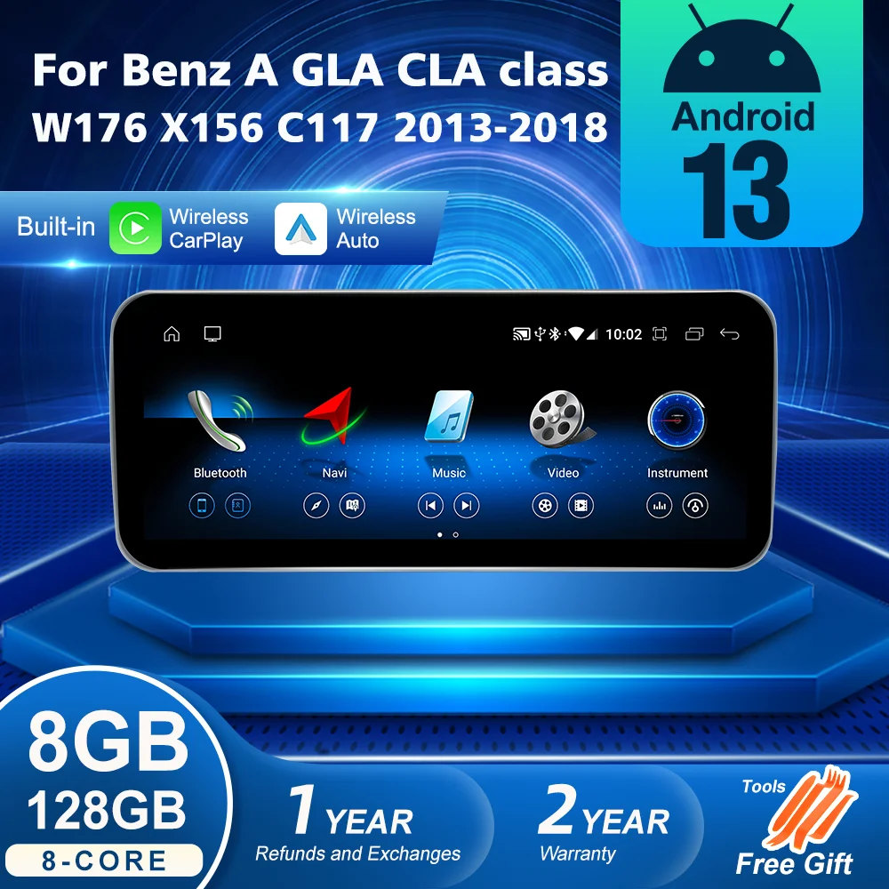 

For Mercedes Benz A class W176 GLA X156 CLA C117 2013-2018 Car Multimedia Player Wireless Carplay Screen DVD Video Navigation