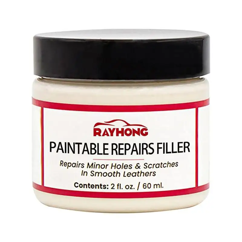 Leather Filling Paste 60ml Natural Leather Filler Repair Compound Leather Restoration Cream For Tears Crack Burns Holes Filler