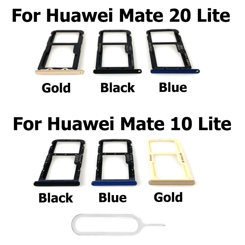 Replacement For Huawei Mate 20 Lite Sim Card Tray Slot Holder Connector Container For Mate 10 Lite Repair Parts