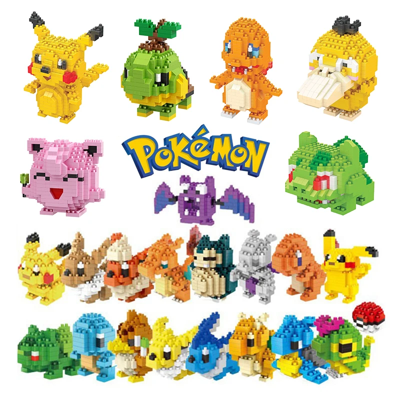 Mini Pokémon Building Blocks, Pikachu, Charizard, Eevee, Mewtwo, Anime  Montar, Bonecas Modelo de Ação, Pequenos Desenhos Animados, 61 Estilos -  AliExpress