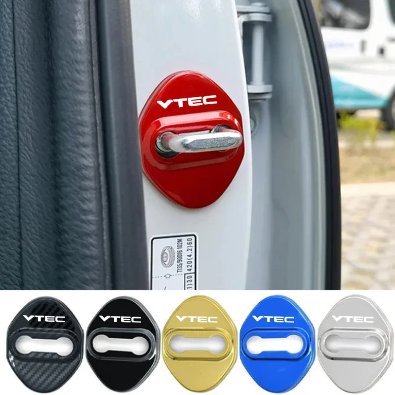 4 Pezzi Per Honda Vtec Logo Car Door Lock Buckle Cover Emblemi Styling Door Stopper Custodia Protettiva Adesivi Antiruggine Accessori