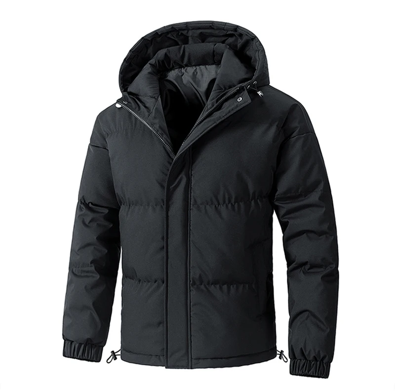 8XL Winter Men's Parkas Solid Premium Hooded Puffer Plus Size Loose Fit Coat Warm Padded Cotton Outerwear Thick Jacket