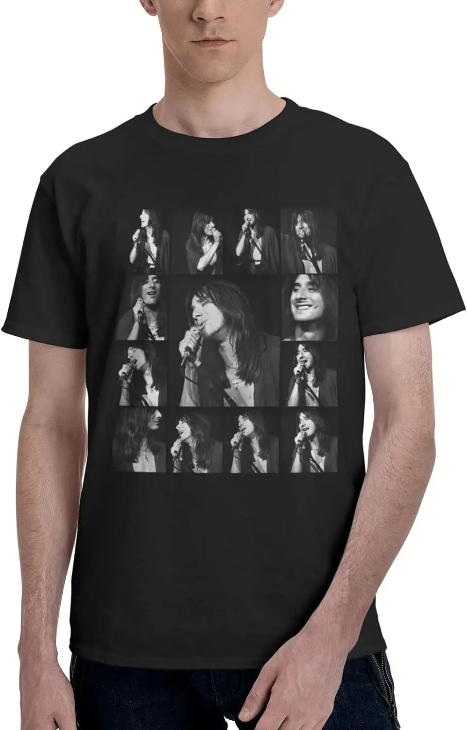 

Men's T Shirt Cotton Graphic Short Tees Soft Cotton Crew Neck Sleeve Tee Black