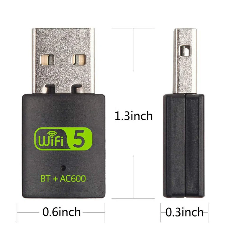 600M Dual-Band Wireless Network Card Drive Free 5G High-Speed Computer WiFi Receiver USB Bluetooth5.0 Wifi 2-in-1
