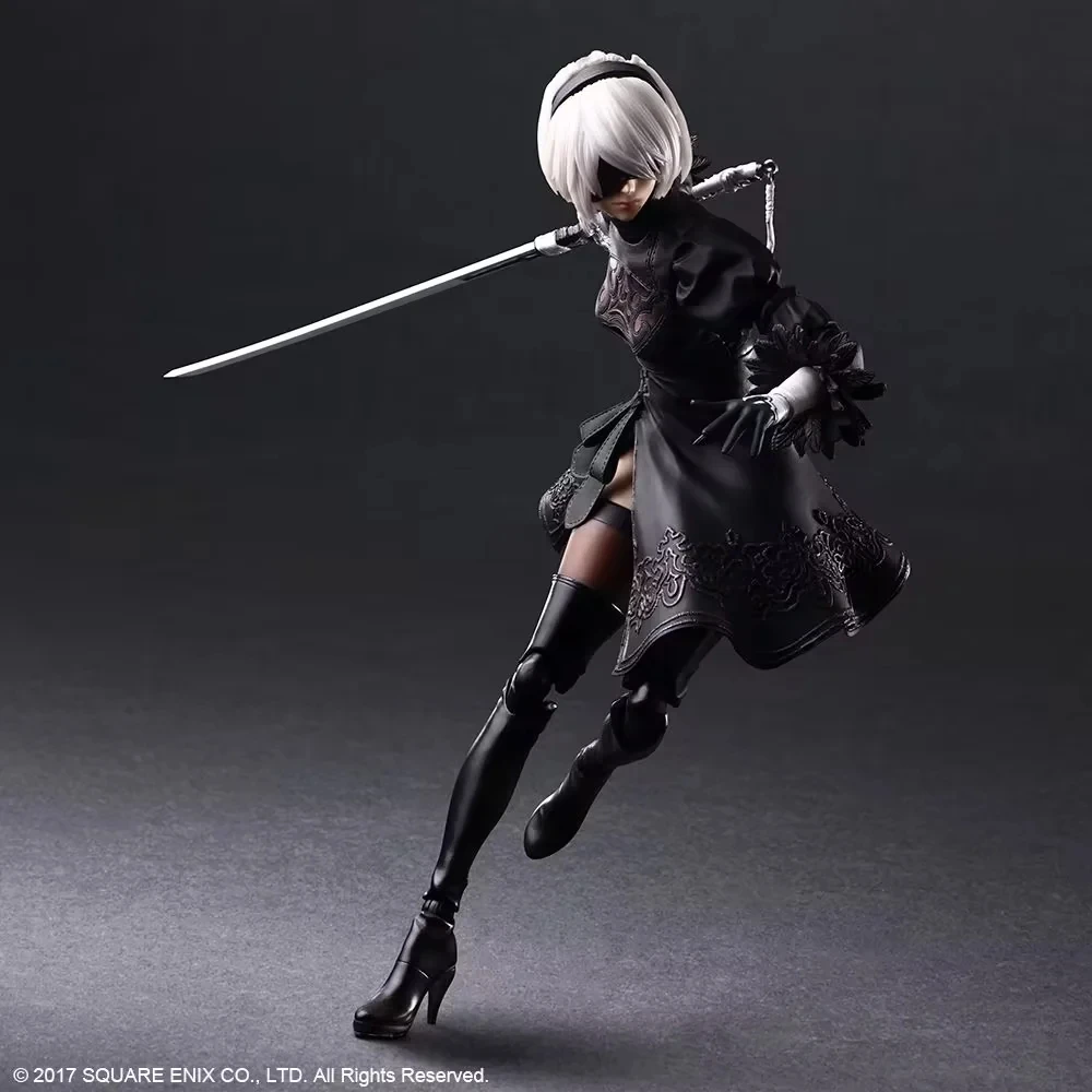 PLAY ARTS 17cm NieR : AUTOMATA 2B Action Figures MODEL SET ANIME Desk Top  Decorated - AliExpress