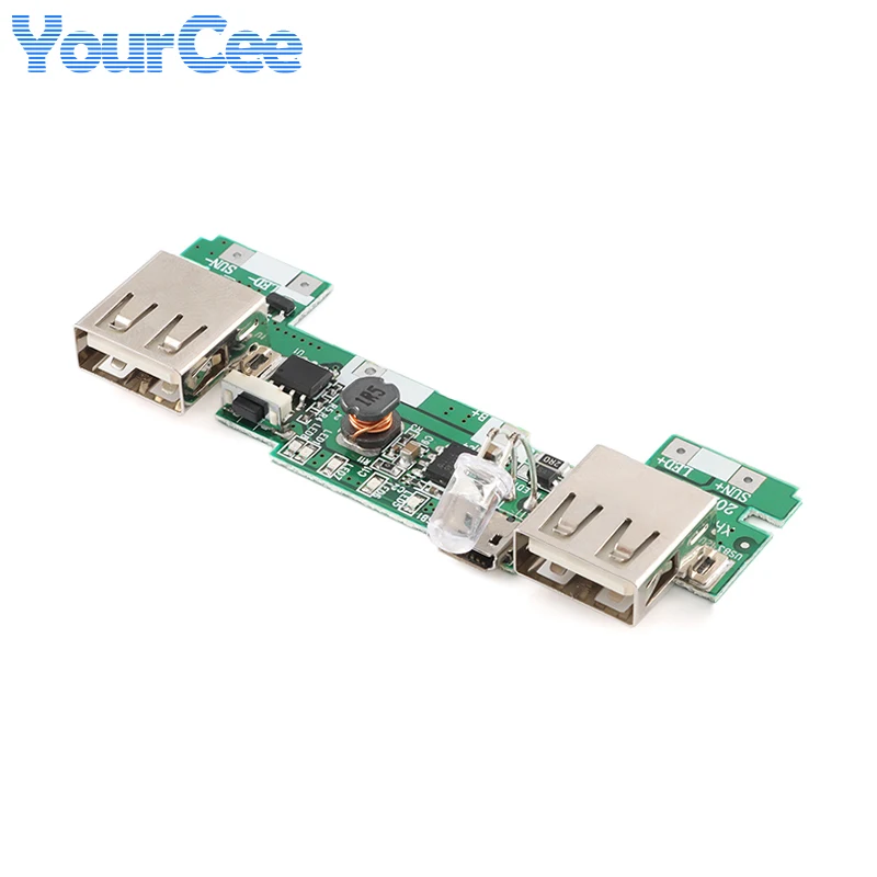 Фото Модуль зарядного устройства для мобильного внешнего аккумулятора, 2 USB, 5 В, 2 А, литий-ионная плата для зарядки аккумулятора 18650, фотоиндикатор 5 В, мА, печатная плата солнечной панели №3