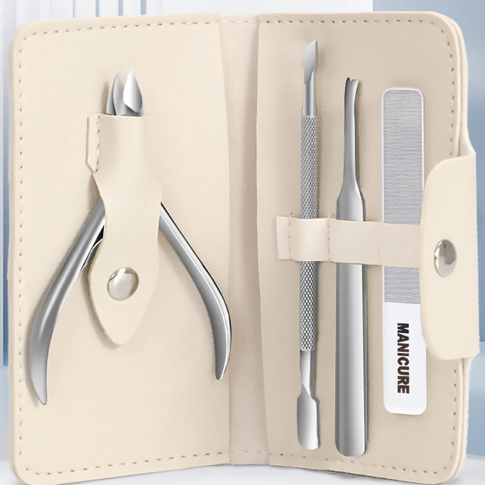 

4PCS Stainless Steel Professional Eagle Nose Pliers Toenails Pedicure Foot Nail Anti-slip Strong Durable Foot Hand Care Tool