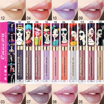 반짝이 립 글로스 립스틱, 아름다운 소녀, 꿈의 어린이 스타일, 내구성, 변색 방지, 끈적 거리지 않는 커버, 깊은 입술, 11 색
