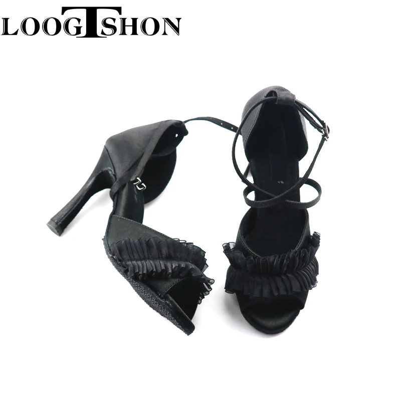 Loogtshon Latin dance shoes Jazz dance shoes Ladies dance shoes Black