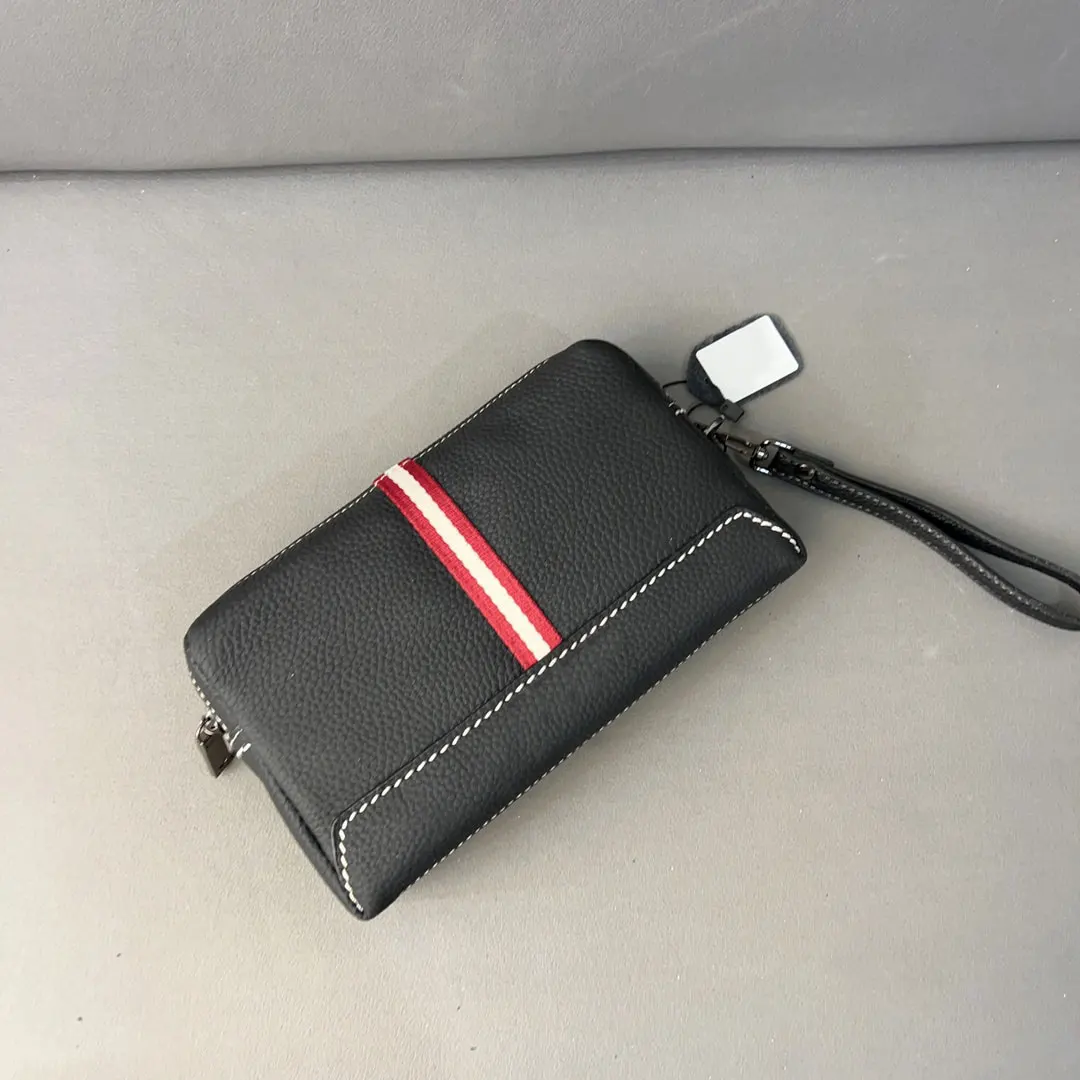 Fashion Men's Long Purse Men Wallets Luxury TB Striped Design All-match Men Clutch Leather Business High Quality Male Purse