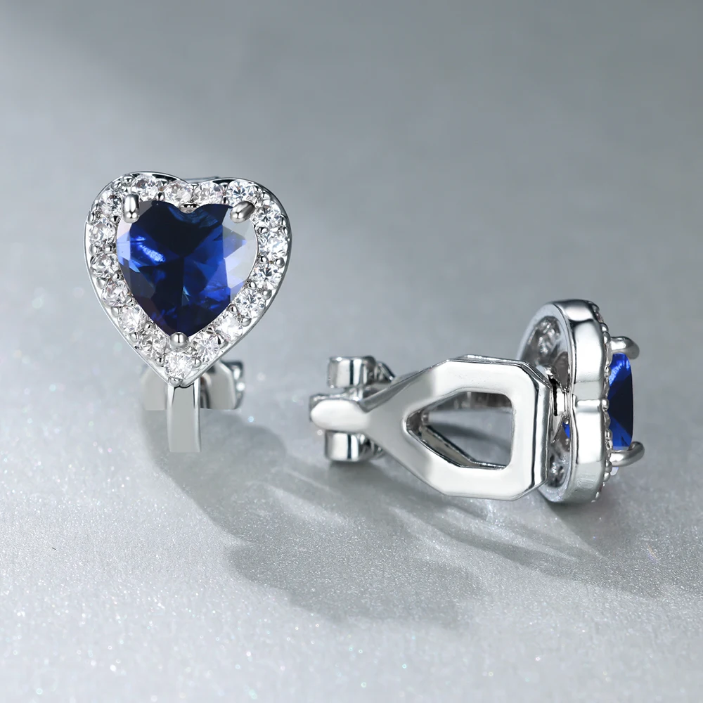 Cute Female Small Black Heart Clip Earrings Vintage Wedding Jewelry Women
