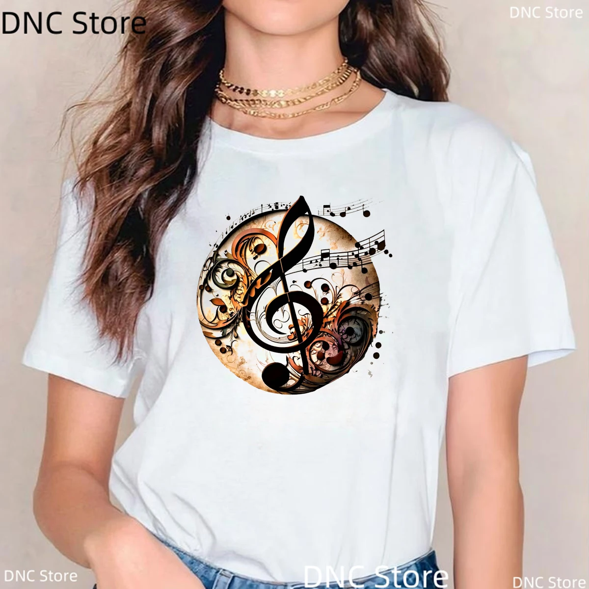 Tee Shirt Femme Music Characters Tshirt Funny Music Guitar Graphic Printing Tshirt Femme Fashion Hip Hop Music Lovers Tshirt Top 2024 new lola indigo merch tshirt funny 90s tops kawaii women tees hip hop streetwear fashion t shirts y2k femme tshirt tops