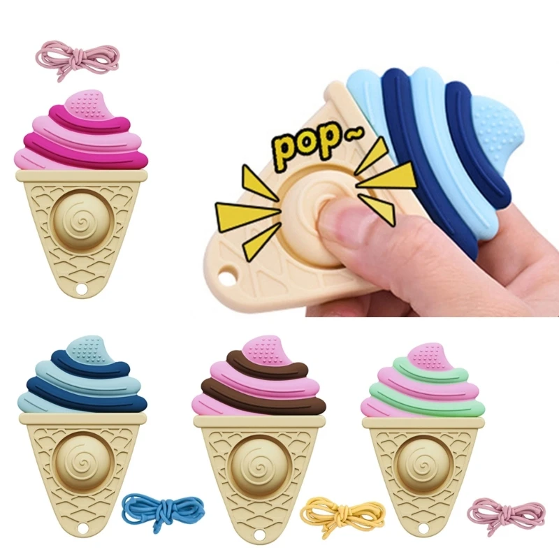 

Ice Cream Chewing Toy Baby Teething Toy Environmental Infant Chewable Supplies Gift for 6-24 Months Infant Toddlers DropShipping