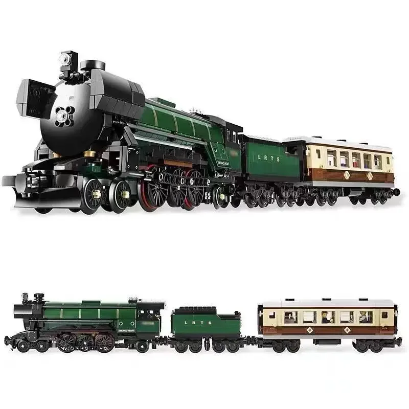 Building Blocks Toys 1085pcs Creative Expert Emerald Classic-styled Train Night Steam Locomotive 21005 Building Blocks Sets Compatible With Model
