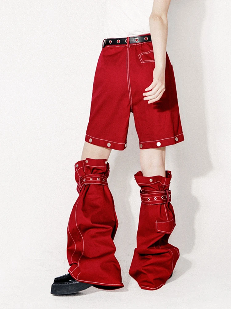 Reddachic Streetwear Hip Hop Detechable 2-in-1 Baggy Jeans