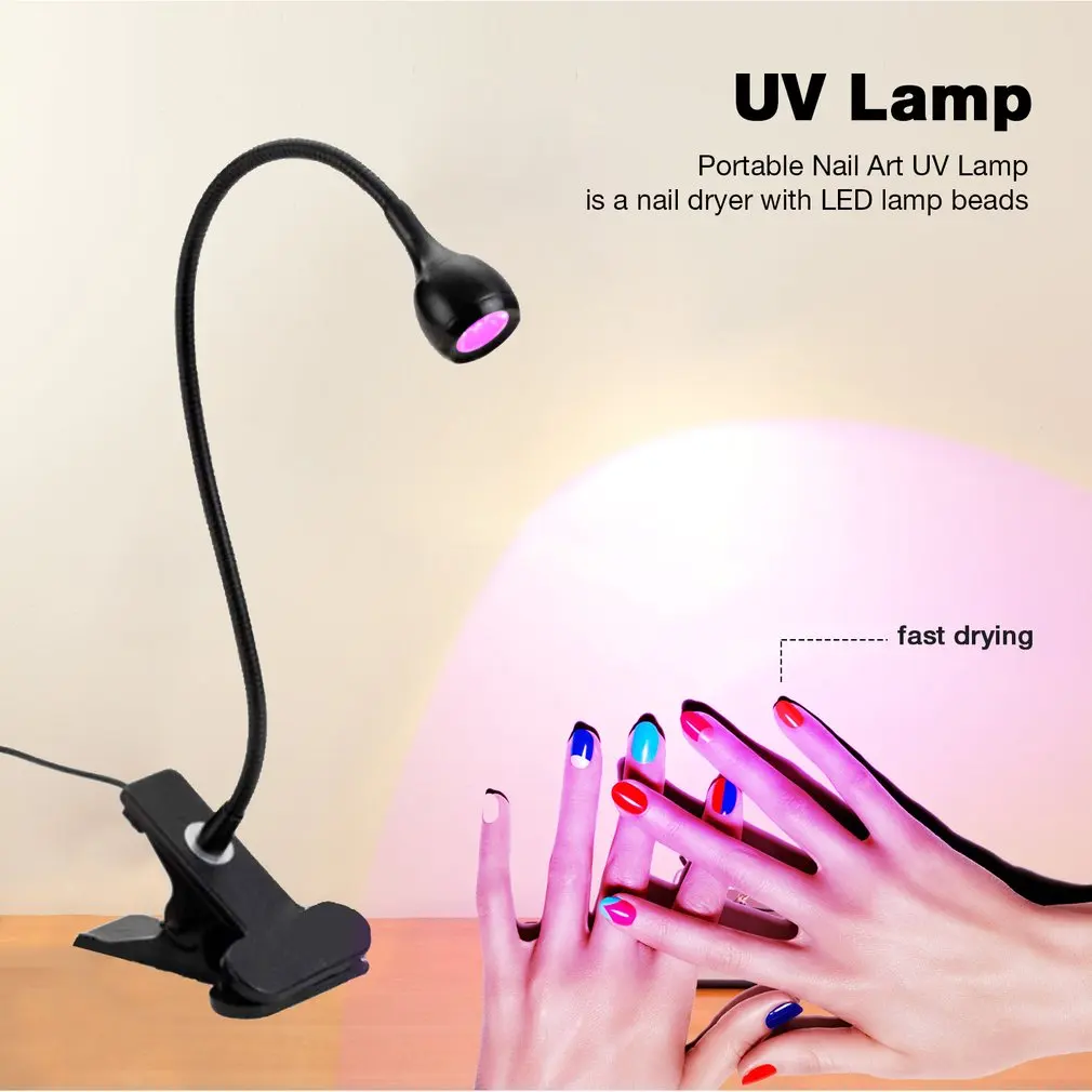 

Hot Uv Led Curing Ultraviolet Lights Lampe Led Desk Lamp Mini Uv Gel Curing Light Nail Dryer for DIY Nail Art for Cash 3W