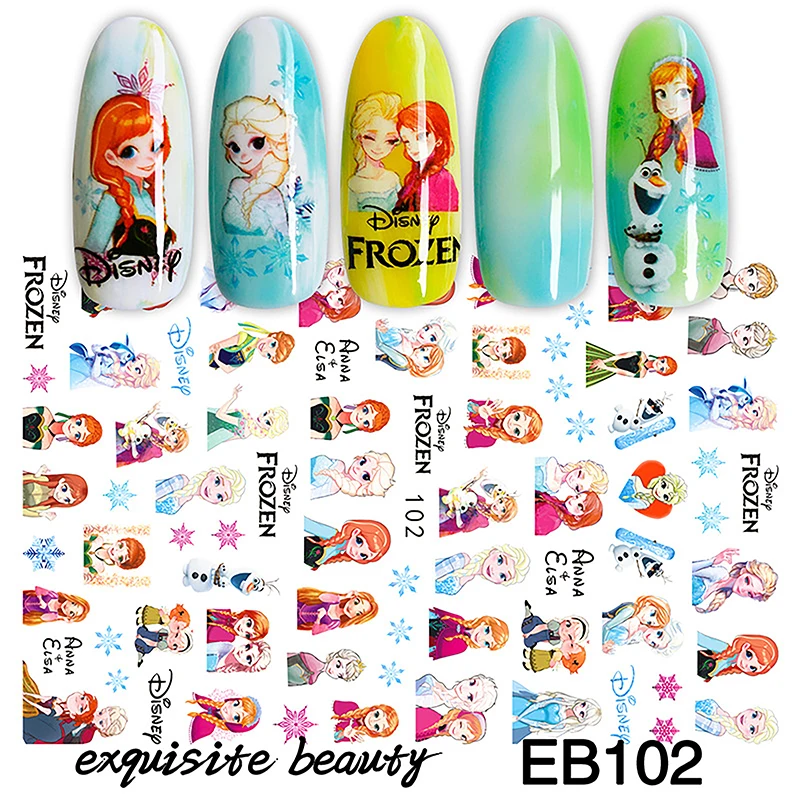 1PCS Disney Anime Frozen Nail Stickers Elsa Princess Anna Stickers