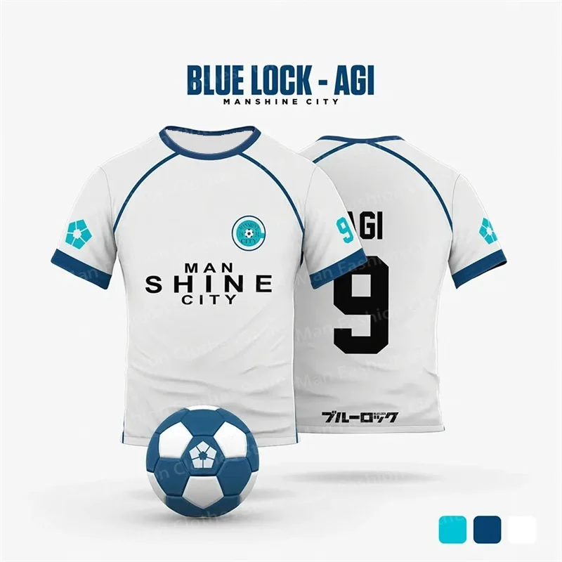 Blue Lock Manshine City White Cartoon Anime Cosplay Men Jersey Summer Short Sleeve Children Tee Tops 2024 Fashion Women T-shirts 2