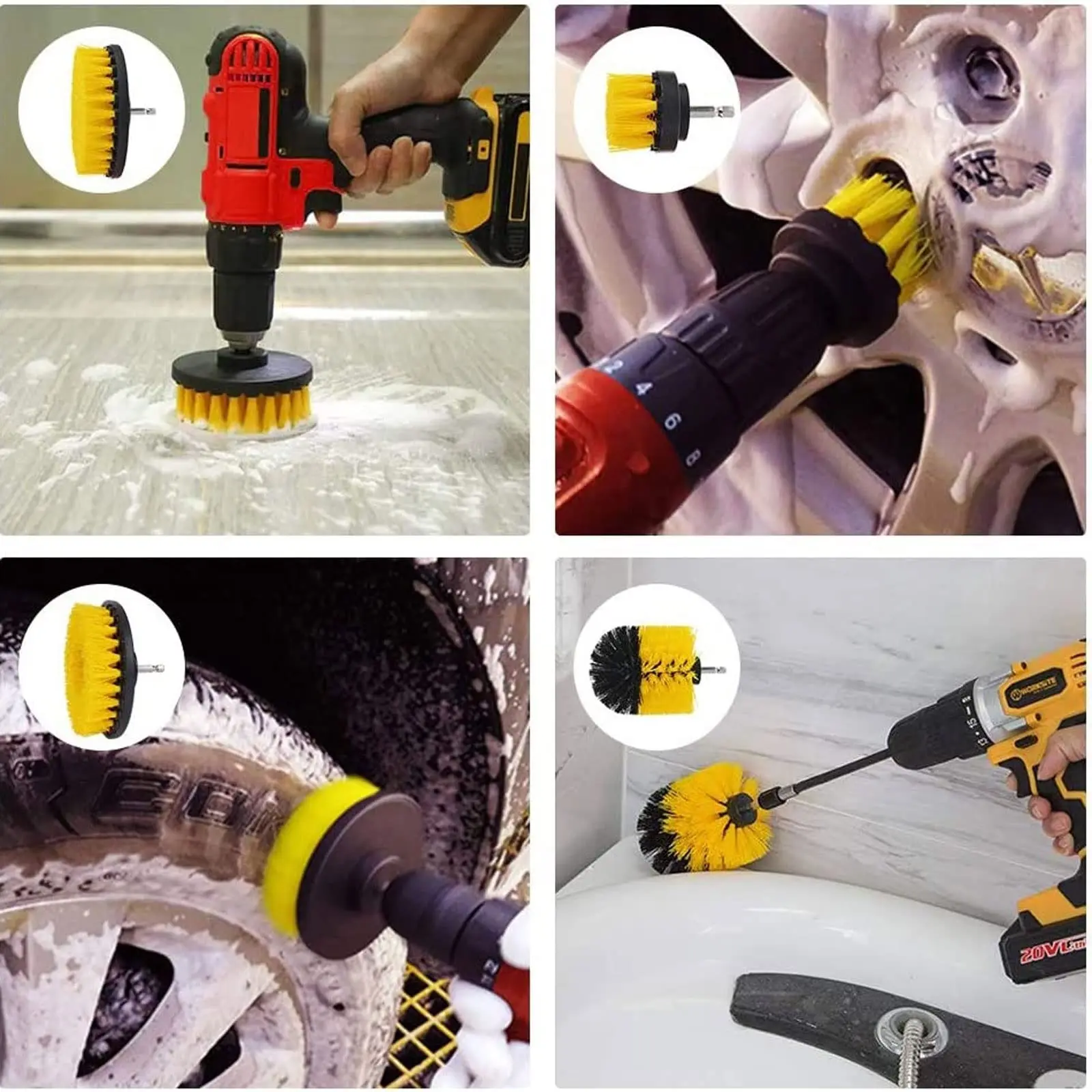 3.5 inch Cleaning Brus Electric Drill Power Brush Set Kit Soft Brush Drill Kit Bathroom Kitchen Auto Care Cleaning Tools cleaning brush set