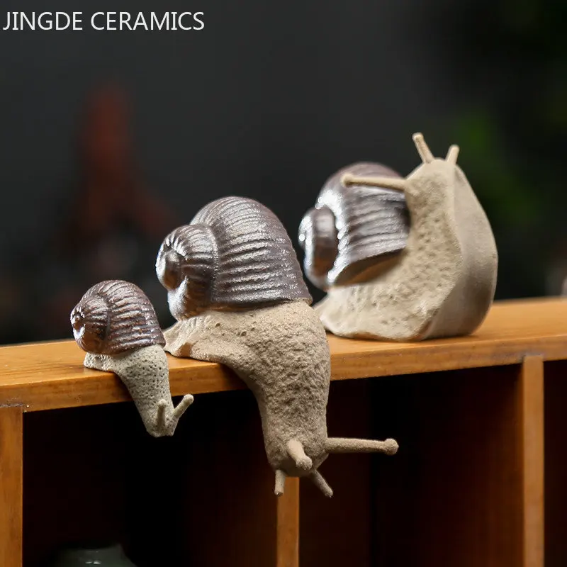Schneckenfiguren Aus Messing – 3 Mini-Retro-Statuen Aus Reinem Kupfer, Deko Für Garten, Teich, Wohnzimmer & Schreibtisch