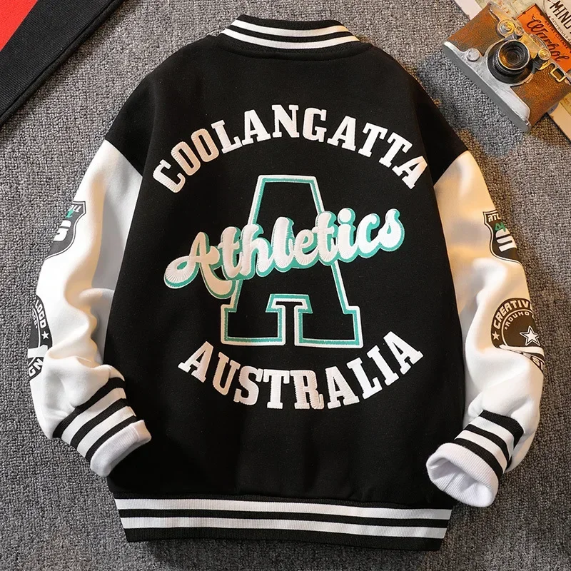Kids Coats Fashion Spring Autumn Long Sleeve Teenager Kids Letter Printed Sport 3 8 10 12 Years Old