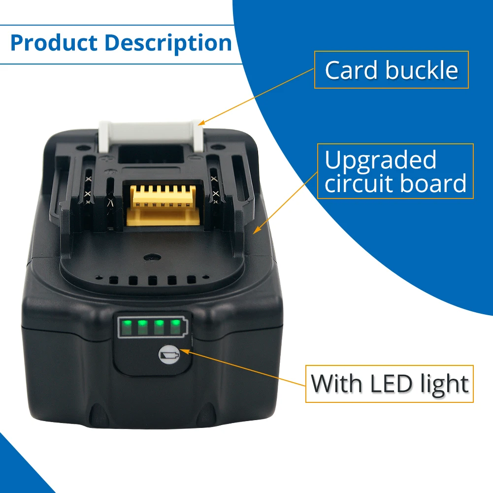 Recarregável para Makita Única Célula Equilibrada Proteção Li-ion Ferramenta Elétrica Bateria Bl1850 Bl1860 Bl1830 6.0ah - 8.0ah 18v Bl1880b - Image 5